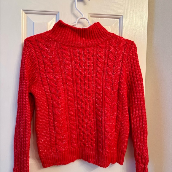 LOFT Sweaters - LOFT Red Cowl Neck Cable Knit Sweater